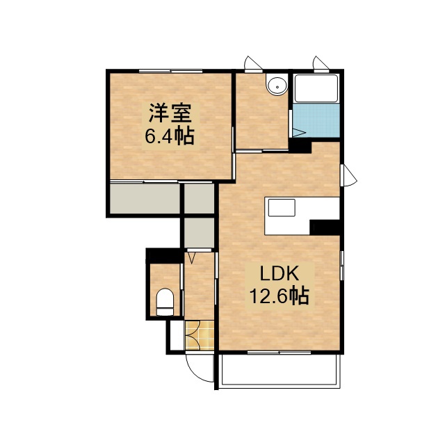 コンフォートＫＡＭＩＰＡＲＫｅａｓｔ 102号室 間取り