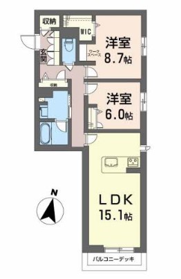 ヘスティア 105号室 間取り