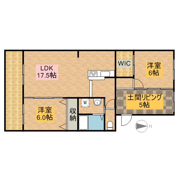 ＬＵＭＩＵＳ　ＳＡＮＡＲＵＤＡＩ 302号室 間取り