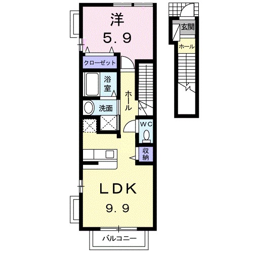 ジェルメⅠ 206号室 間取り