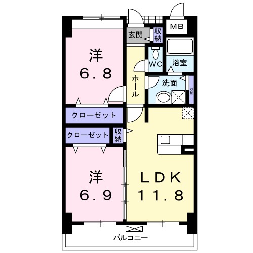 エアリス 503号室 間取り