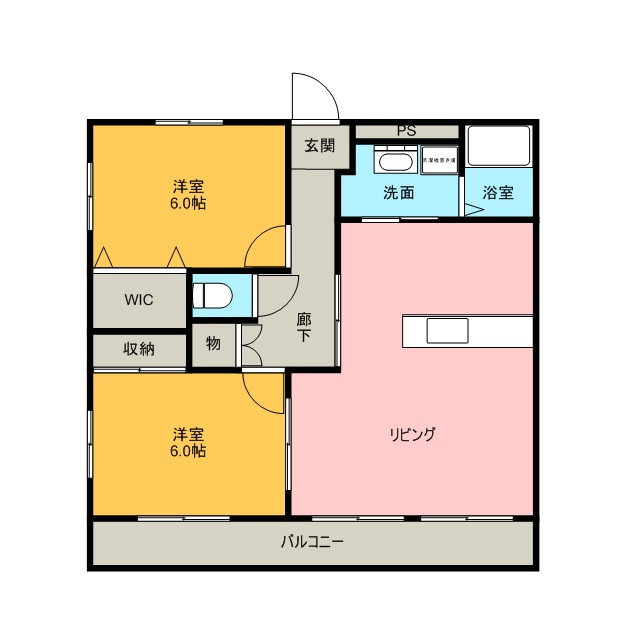 ウィズステージププレⅠ 201号室 間取り