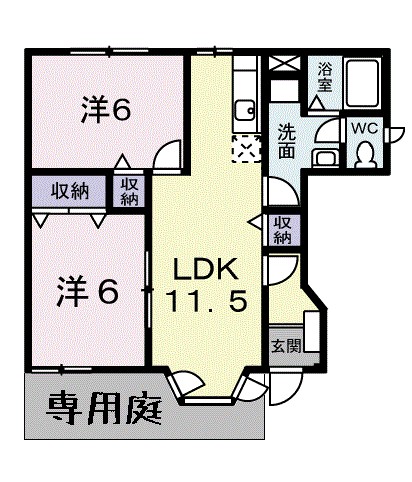 フォレスト 103号室 間取り