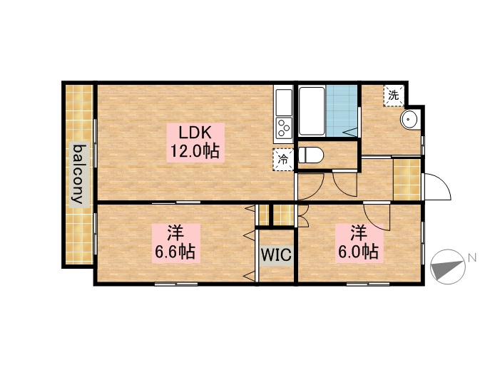 Ｄｉｍｐｌｅ広沢 101号室 間取り