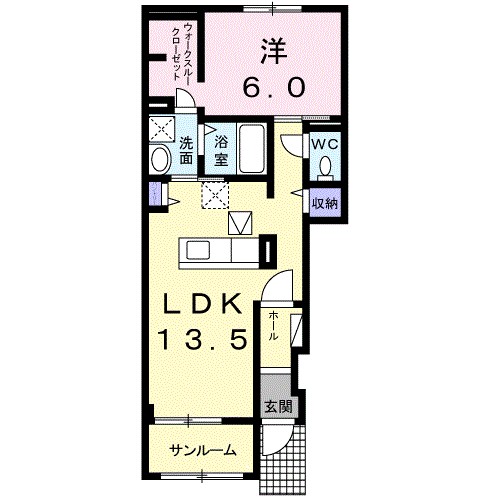 レガーロⅠ 102号室 間取り