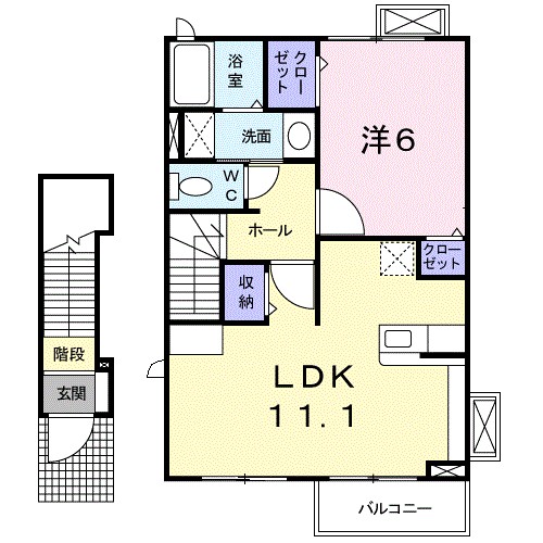 エレガンテフィオーレ 201号室 間取り