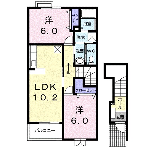 メゾン山田Ｂ 202号室 間取り