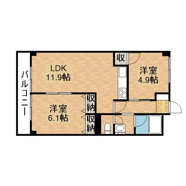 グリーンハイツフジタ 5-D号室 間取り