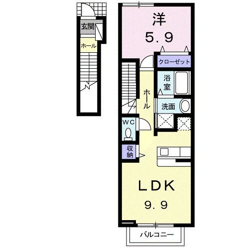 ジェルメⅠ 202号室 間取り