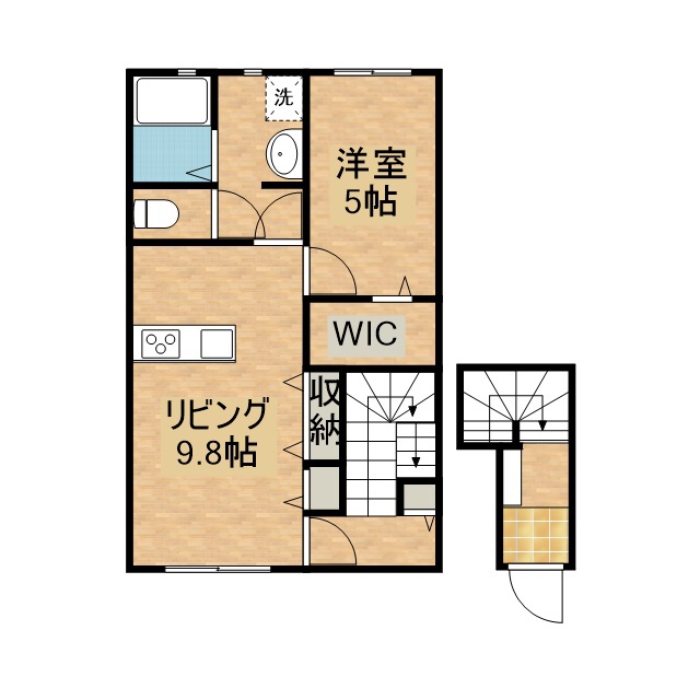 ＬＯＴＵＳ坪井 202号室 間取り