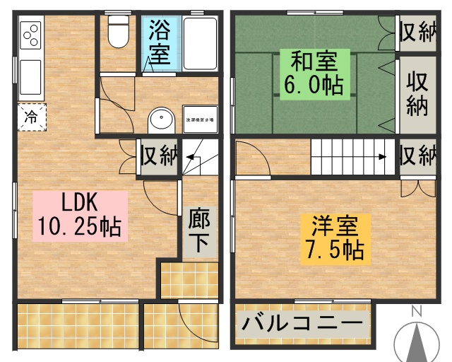 サン米津 A-2号室 間取り