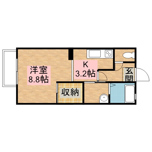 アフロディア 202号室 間取り