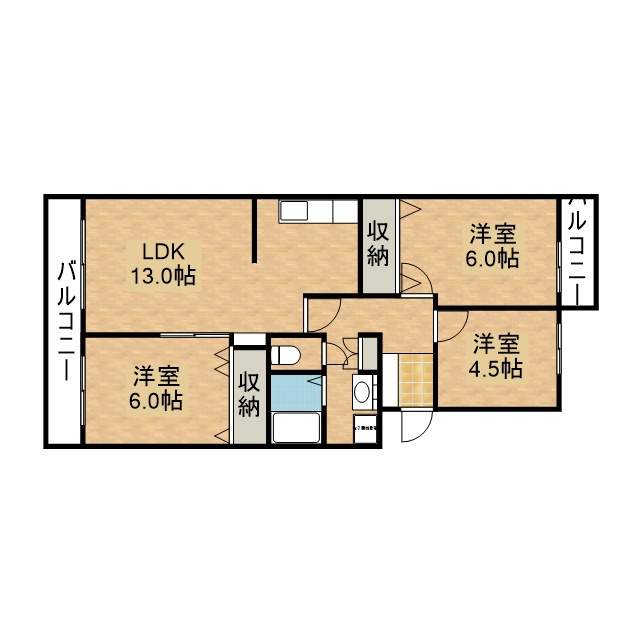 平和ハイツＧ 104号室 間取り