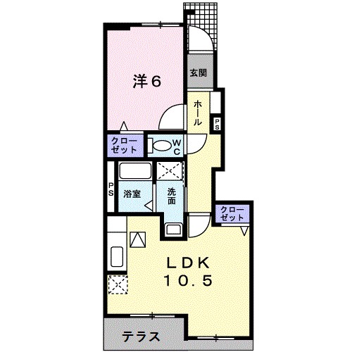 Ｃｉｅｌｏ　Ｓｅｒｅｎｏ 105号室 間取り