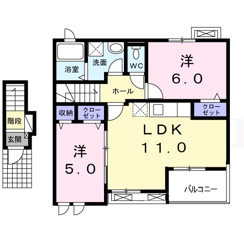 アニメイトⅠ 202号室 間取り