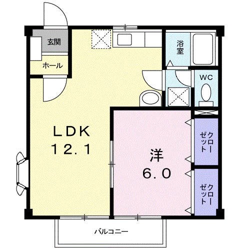 コーポパークサイド 202号室 間取り