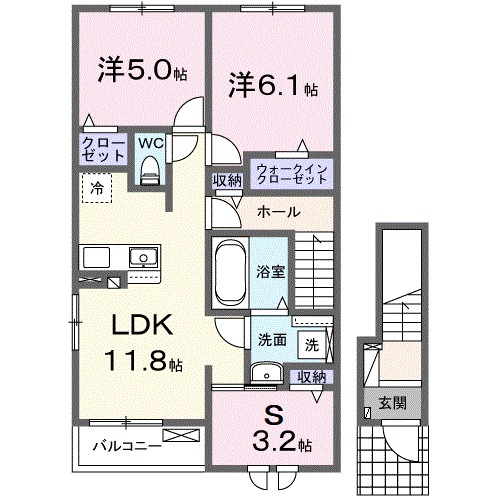 ププコティ 201号室 間取り