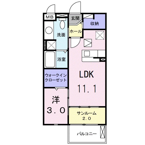 フィオーレ西都 103号室 間取り