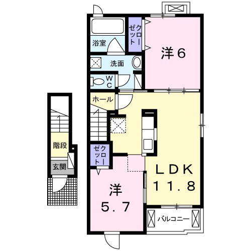 Ｙ・Ｓｔａｇｅ 206号室 間取り