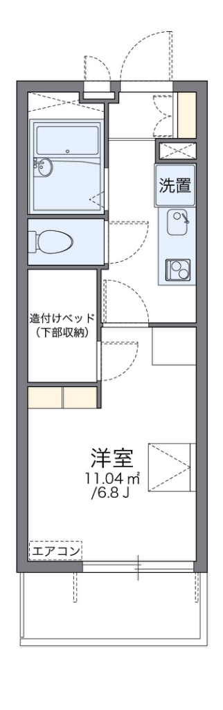 レオパレスあめや　Ｓ＆Ｔ 201号室 間取り