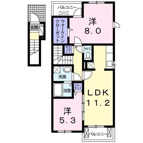パークイースト 201号室 間取り