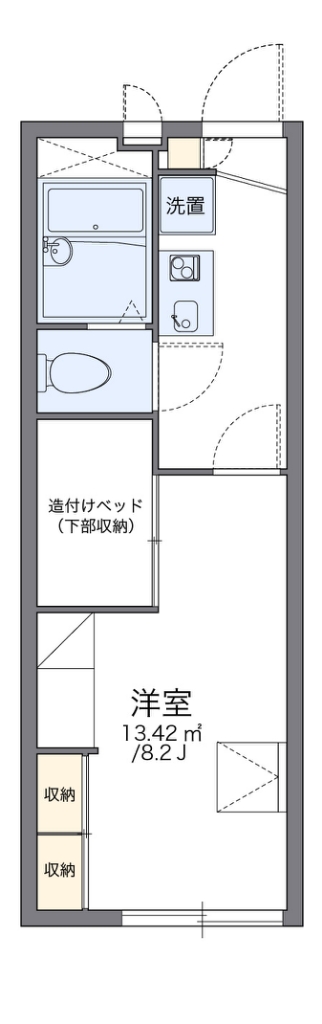 レオパレス谷上 107号室 間取り