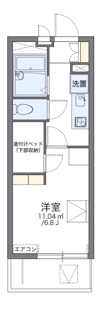 レオパレスあめや　Ｓ＆Ｔ 106号室 間取り