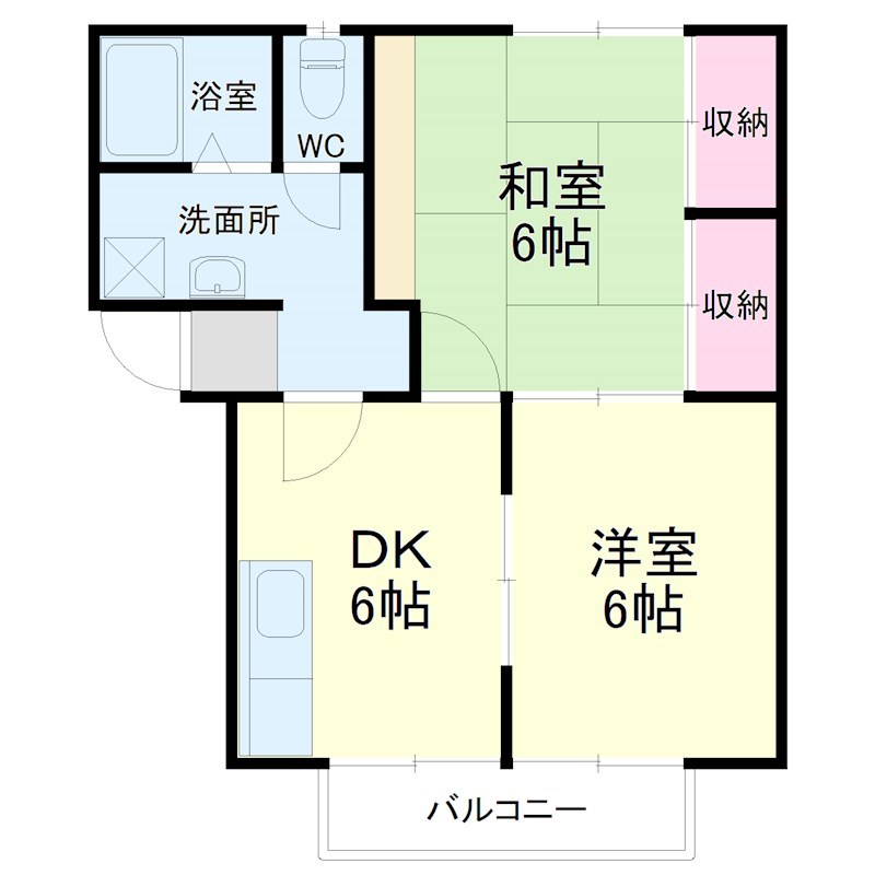 ハピネスM 201号室 間取り