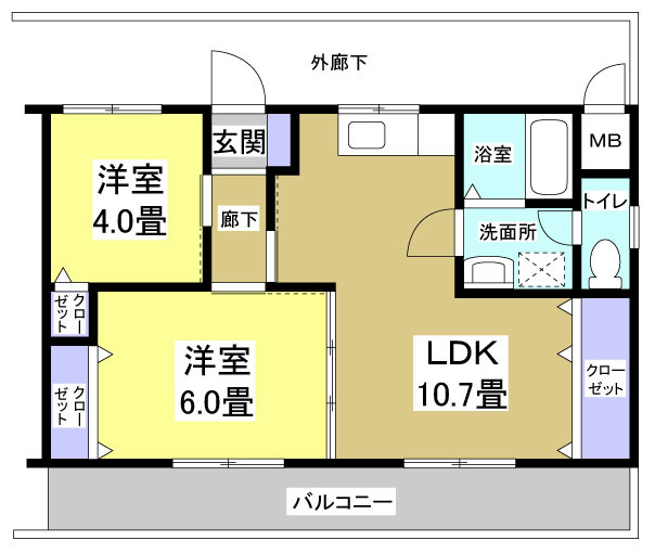 メゾンド桐ヶ丘 201号室 間取り