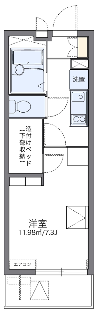 レオパレスルミュールⅢ 109号室 間取り