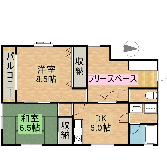 サウスフラットⅢ 1F号室 間取り