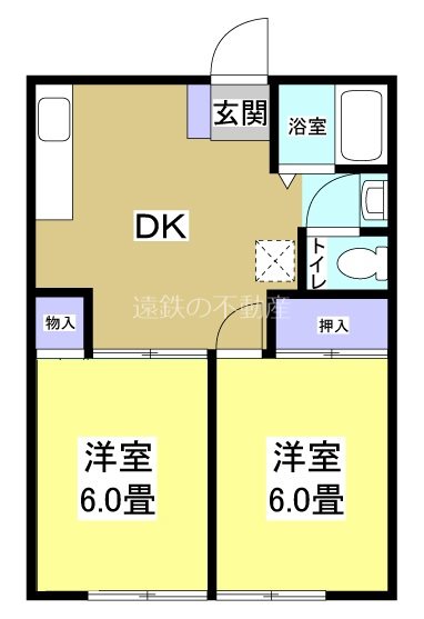 パナハイツ河合 B 203号室 間取り