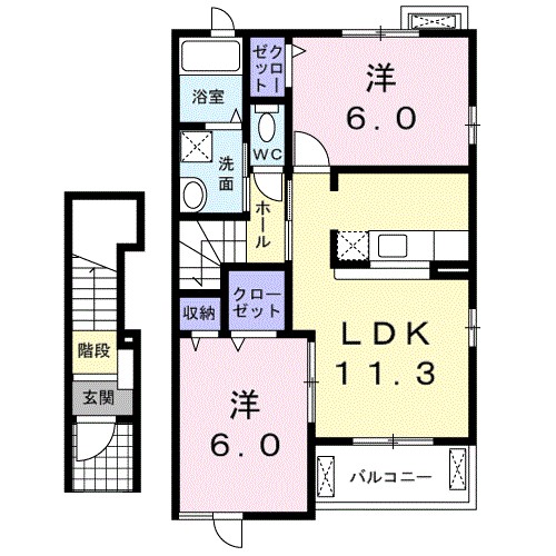セジュールパーク 202号室 間取り