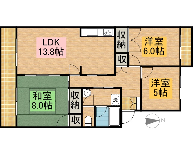 さくらハイツ 202号室 間取り