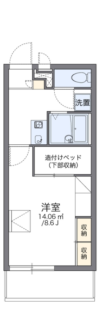 レオパレスさくら館 303号室 間取り