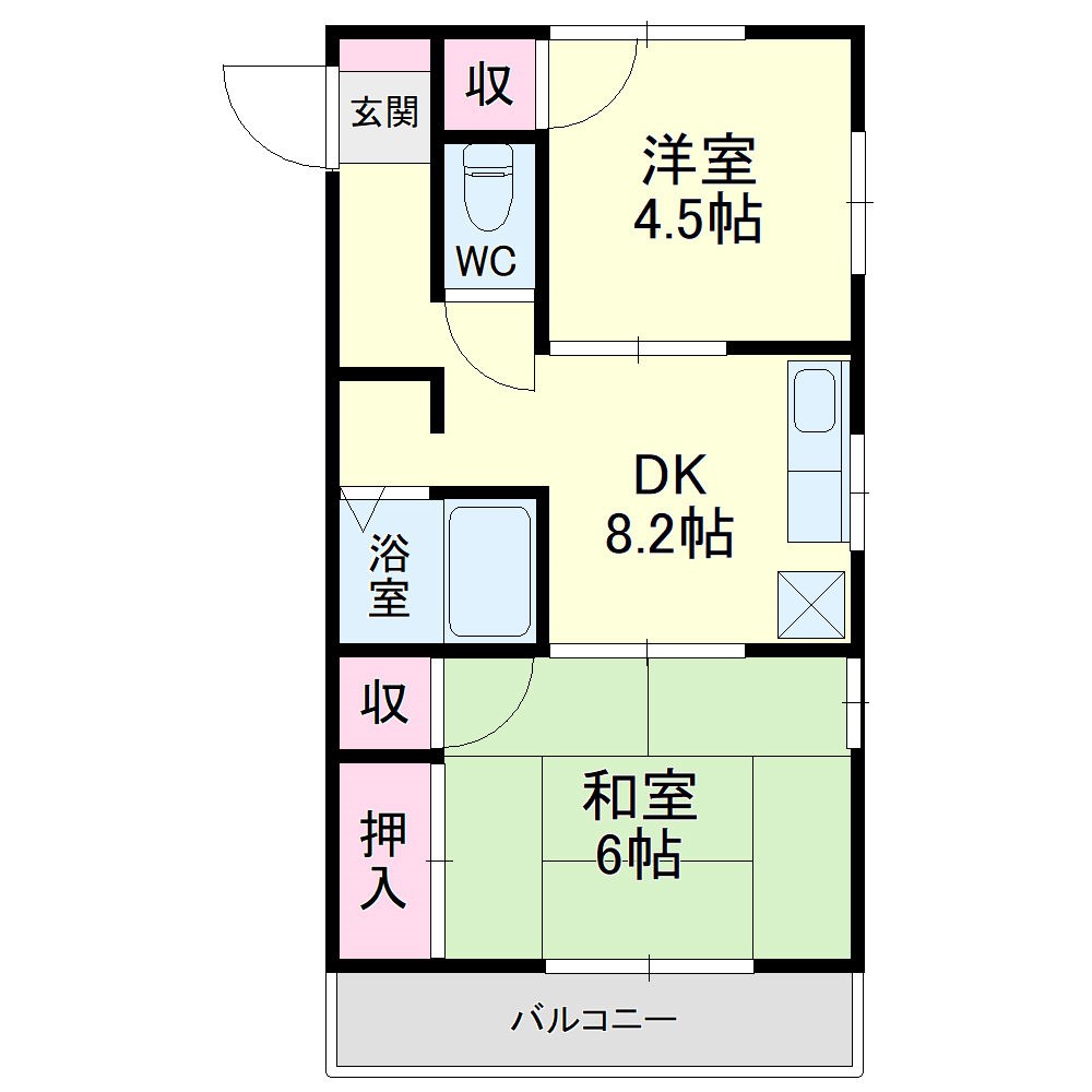 レイクコーポＣ 201号室 間取り