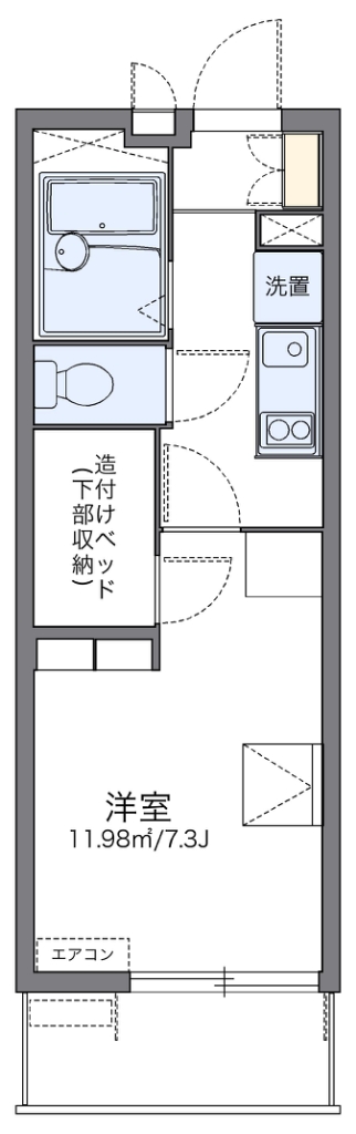 レオパレスルミュールⅢ 208号室 間取り