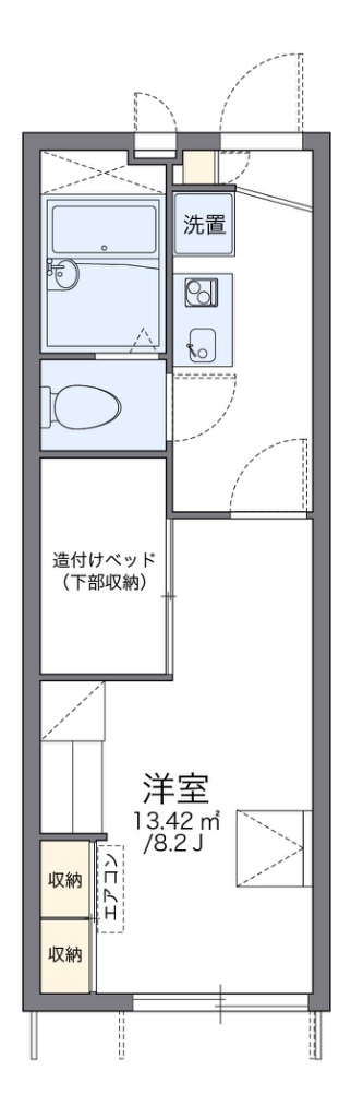 レオパレスＥフレックス 102号室 間取り