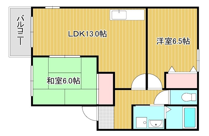 ライトタウンA 201号室 間取り