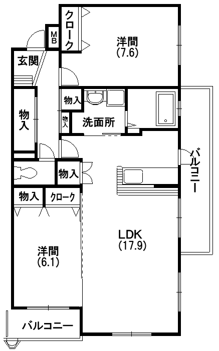 フェリーチェ西都 101号室 間取り