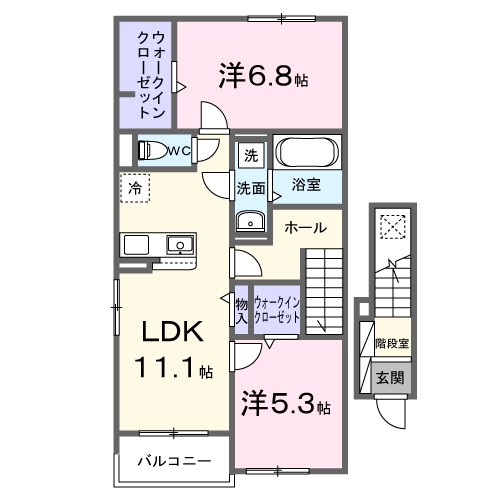 クレストⅢ 201号室 間取り