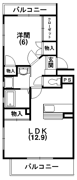 アクアブロー１ 402号室 間取り