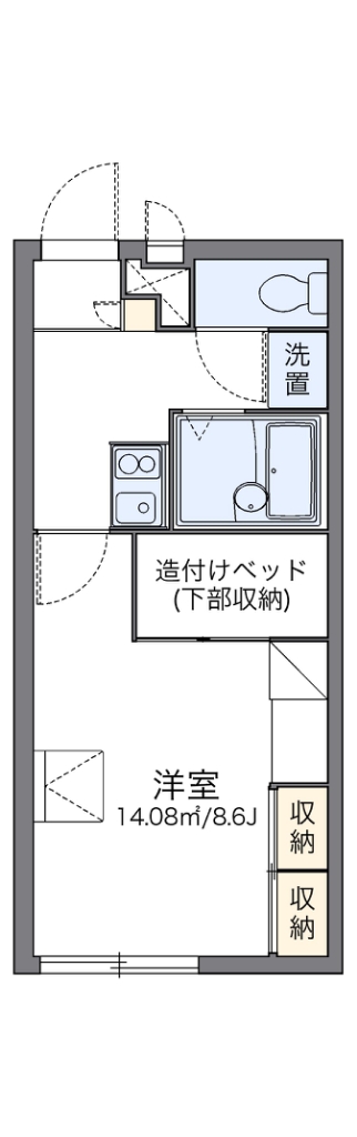 レオパレス樹 208号室 間取り