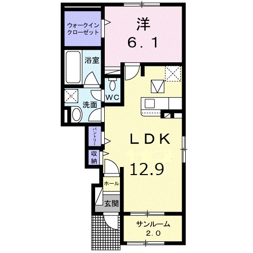 アルビータ 103号室 間取り