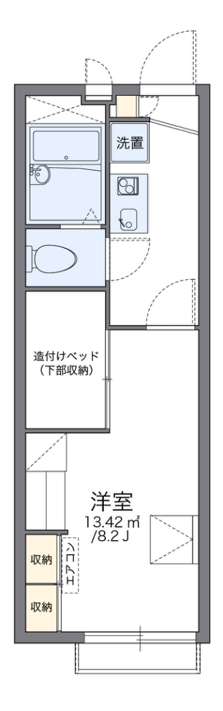 レオパレスＥフレックス 208号室 間取り