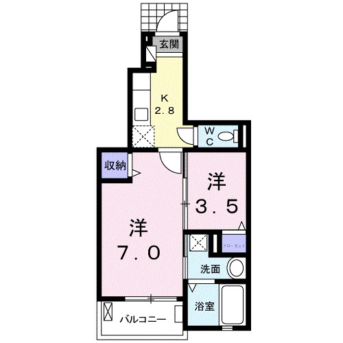 エムズアークⅡ 102号室 間取り