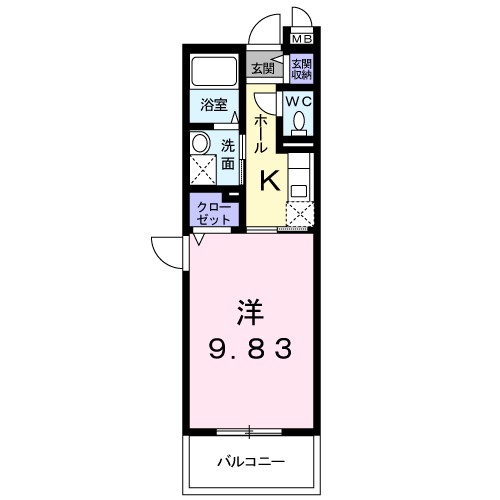 プラシードⅡ 310号室 間取り