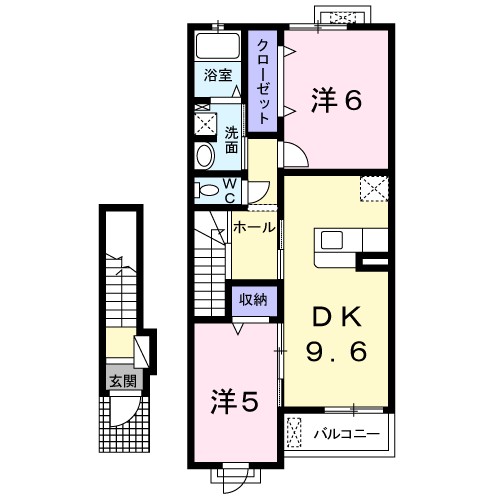 ラ　フェーリア 202号室 間取り