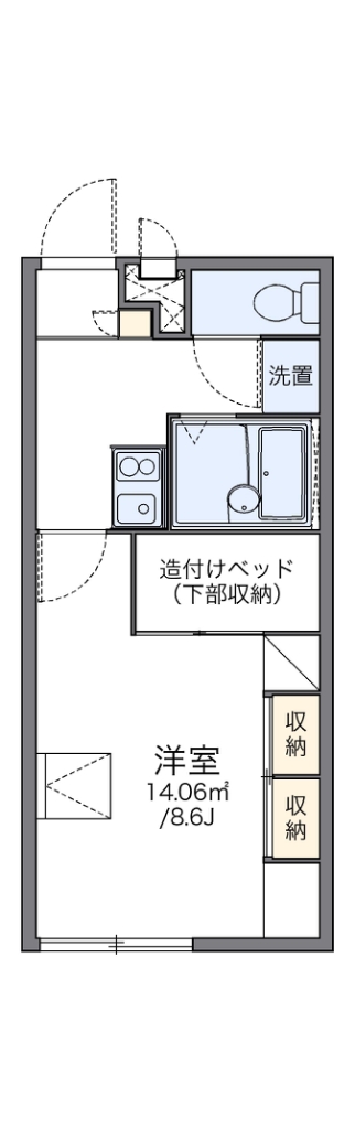 レオパレスメディオ 105号室 間取り
