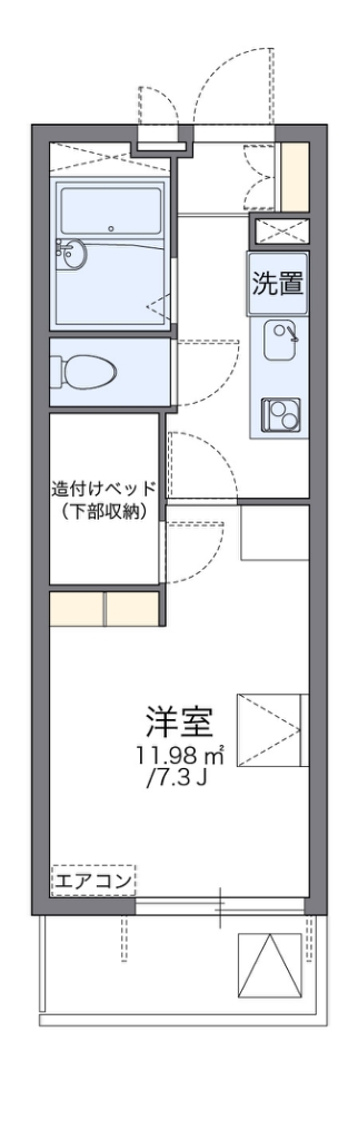 レオパレス殿田 307号室 間取り